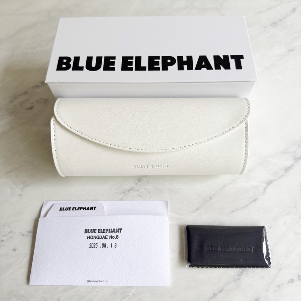 Blue Elephant white Sunglasses Case Only